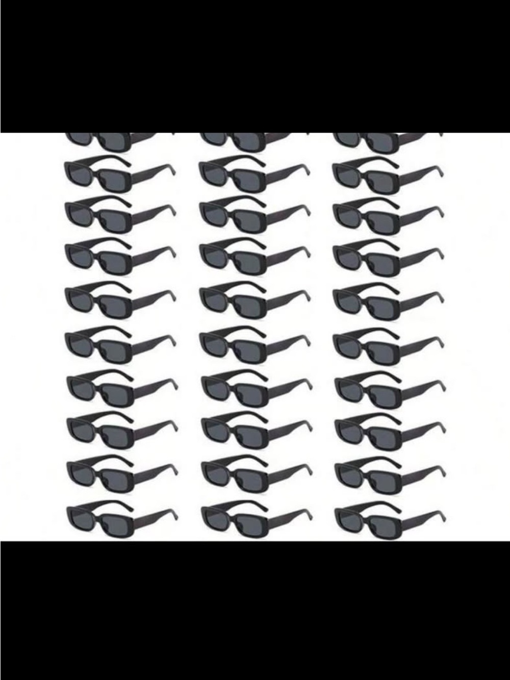 35 Pack of Retro Rectangular Black Sunglasses